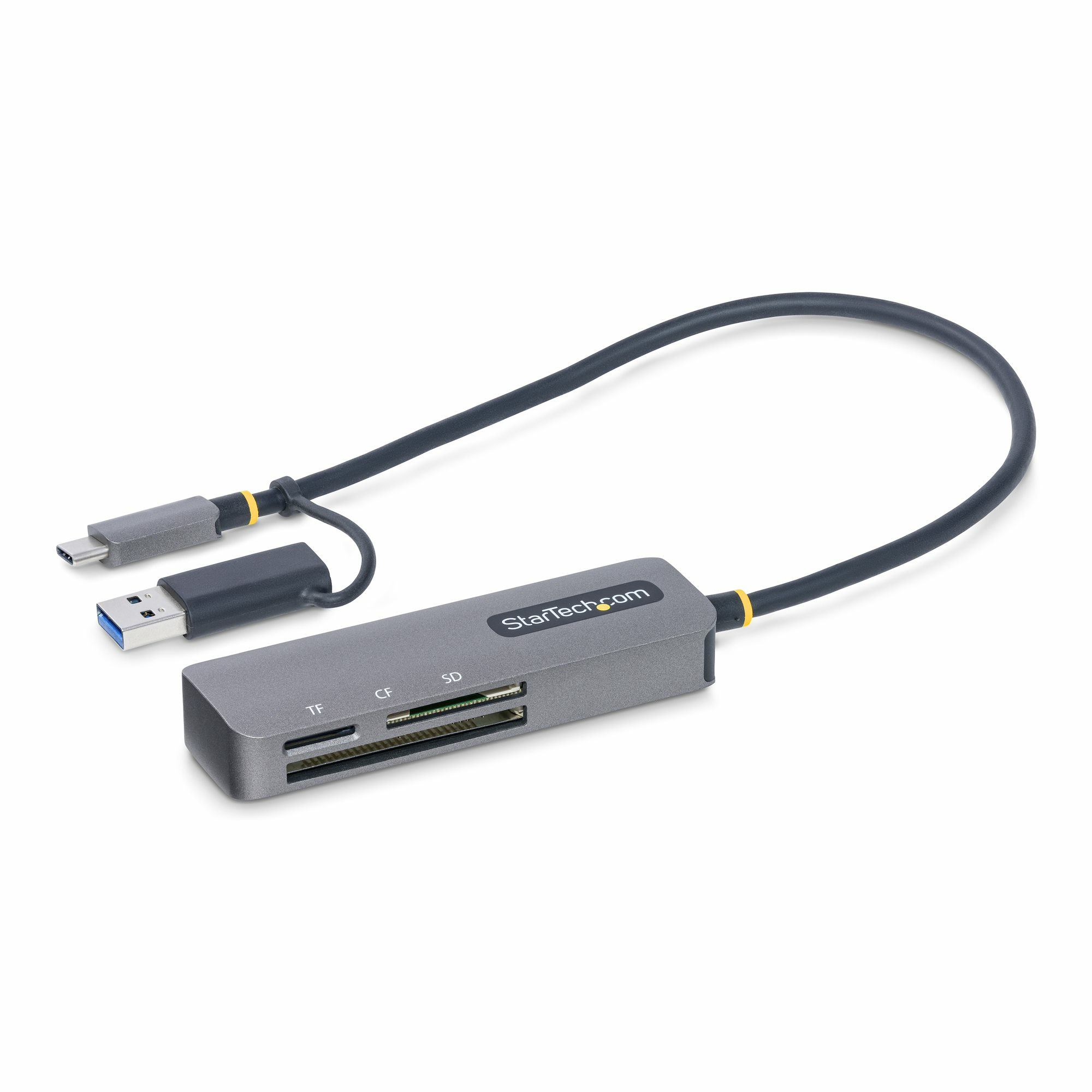 Lector de Tarjetas StarTech.com FCREADMICRO3V2 - USB-C/USB-A - SD, MicroSD, CompactFlash - Gris - FCREADMICRO3V2