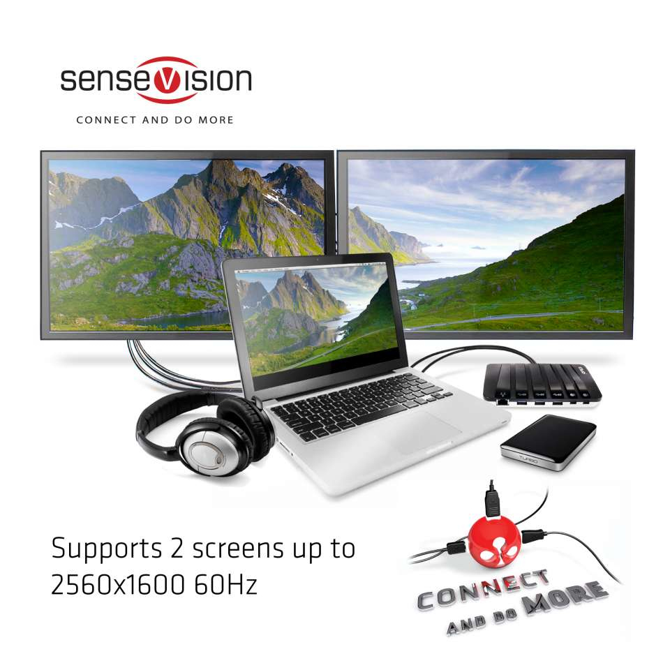 CLUB3D SenseVision USB3.0 Y-Cabled Docking Station – image 3