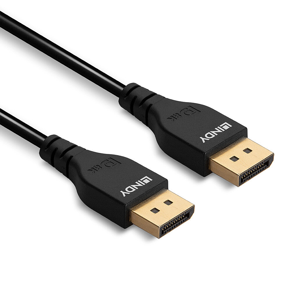 صورة كيبل Lindy 36460 DisplayPort 1.4، 0.5 متر، أسود