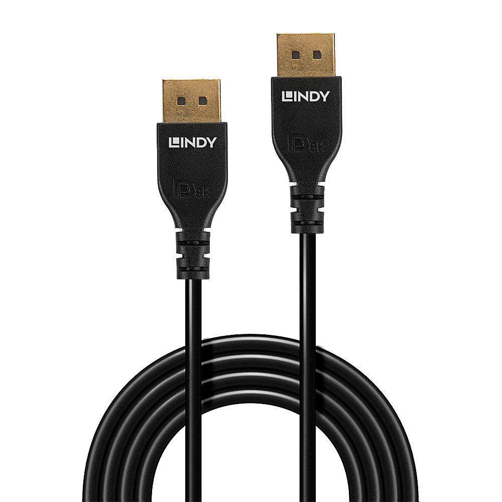 صورة كيبل Lindy 36460 DisplayPort 1.4، 0.5 متر، أسود