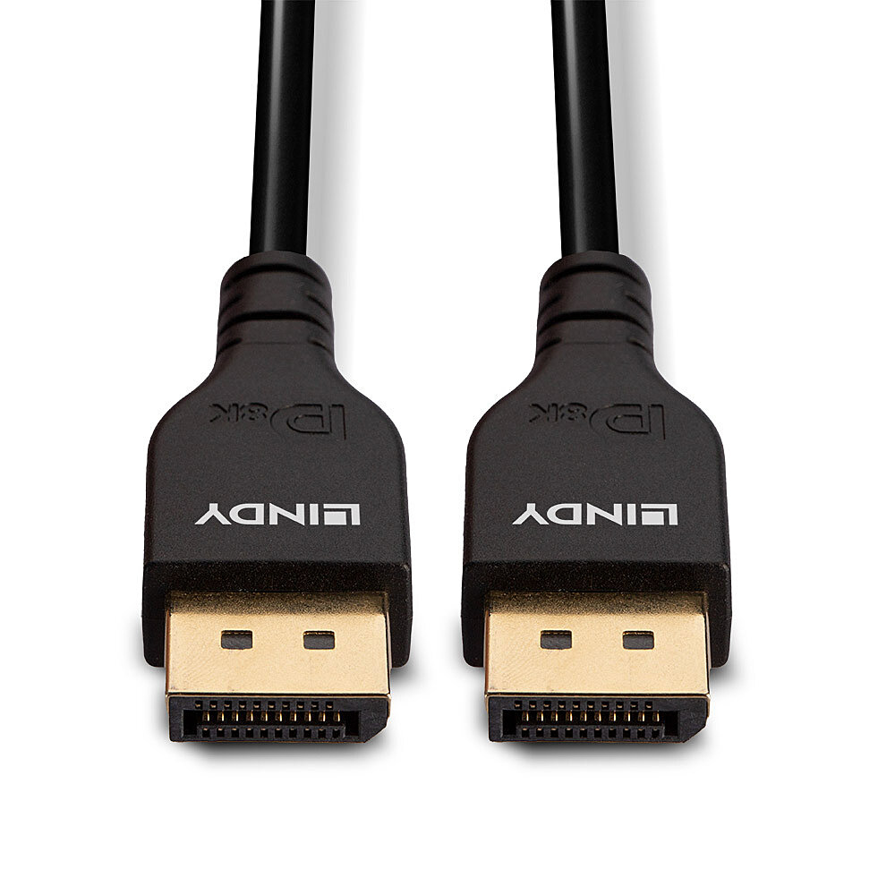 صورة كيبل Lindy 36460 DisplayPort 1.4، 0.5 متر، أسود