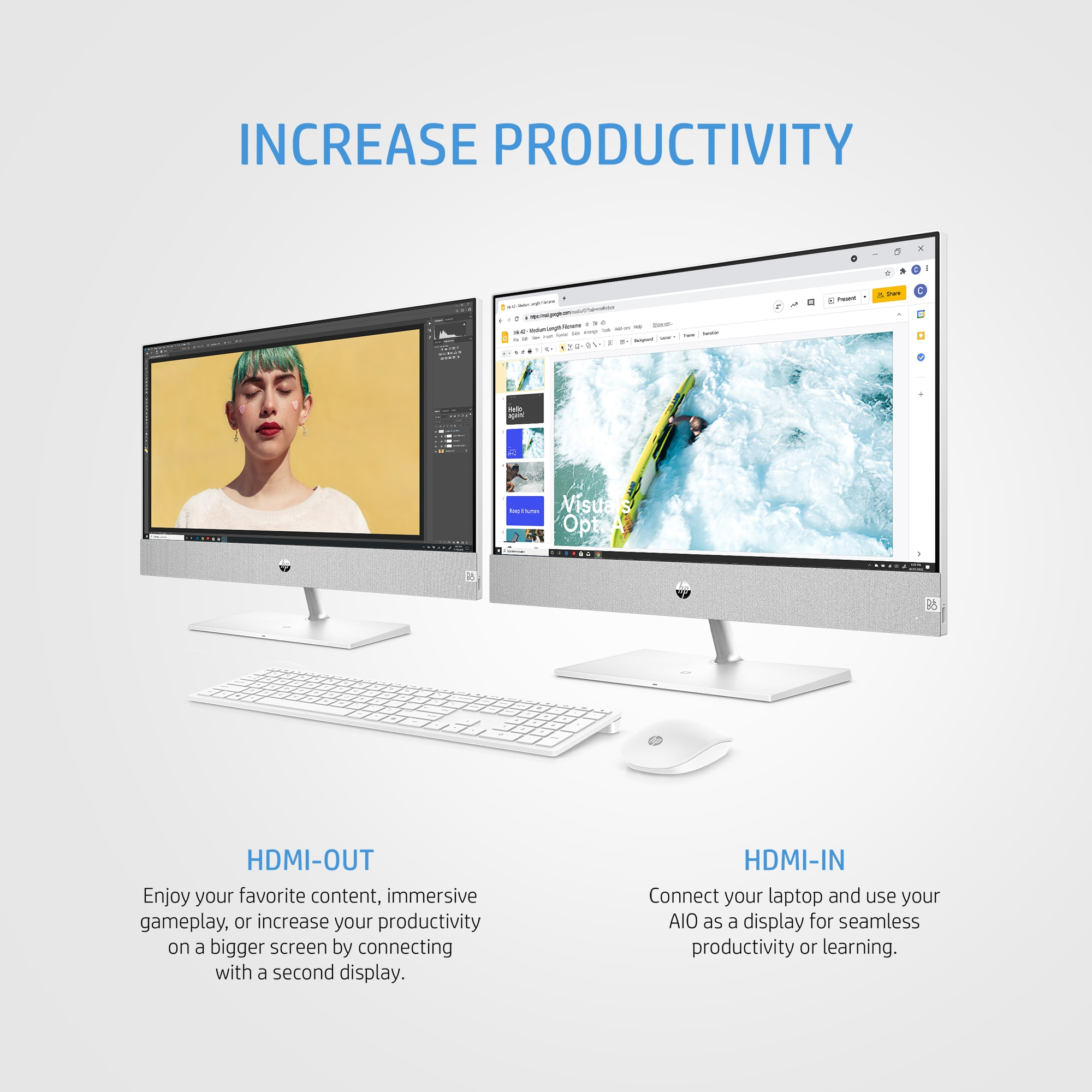 HP Pavilion 24-ca0017na AMD Ryzen™ 7 5700U 60.5 cm (23.8″) 1920 x 1080 pixels All-in-One PC 16 GB DDR4-SDRAM 1 TB SSD Windows 11 Home Wi-Fi 6 (802.11ax) White image 7