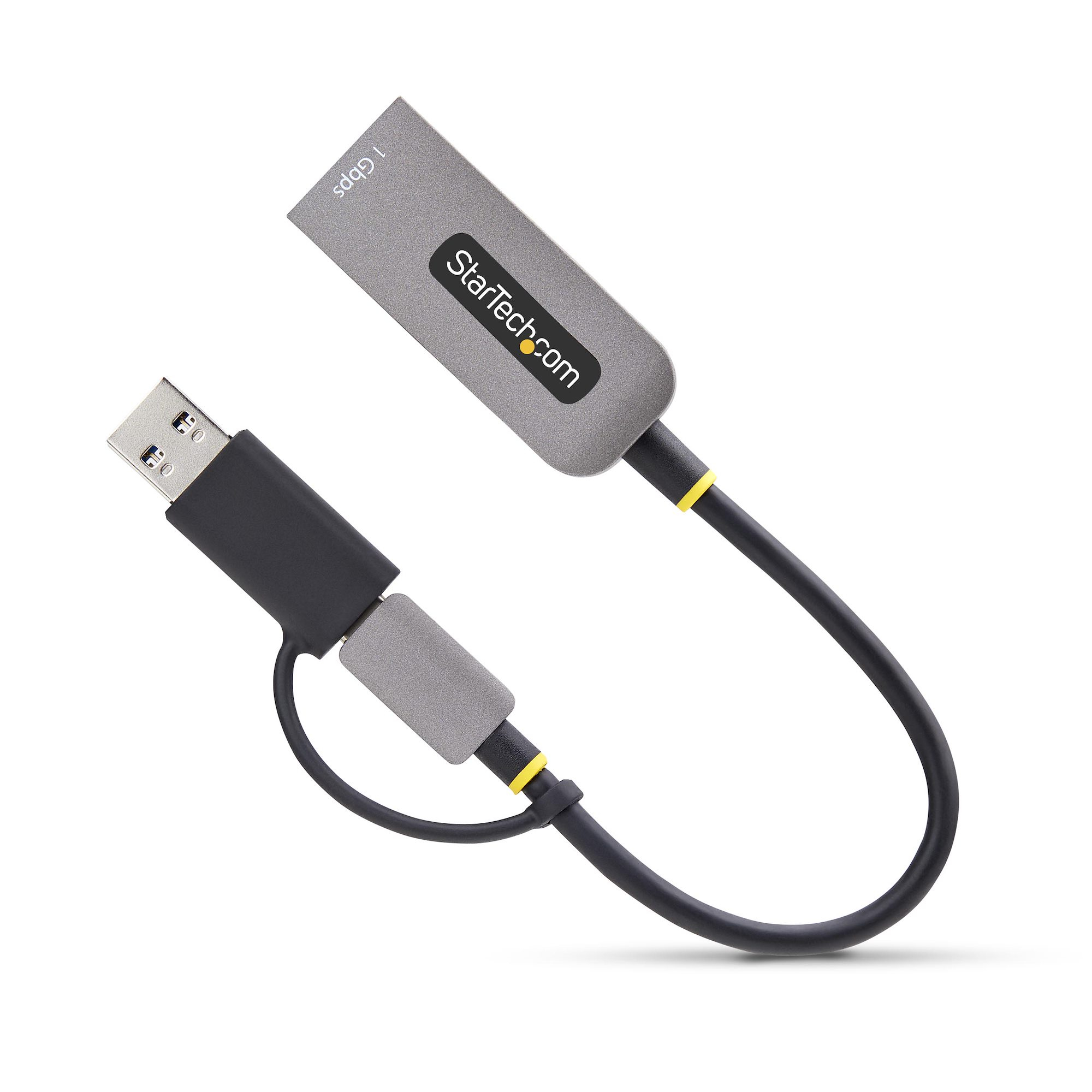 صورة StarTech.com C21GA-USB-ETHERNET محول USB 3.0 إلى جيجابت إيثرنت، 10/100/1000Mbps، كيبل 6 بوصة، رمادي