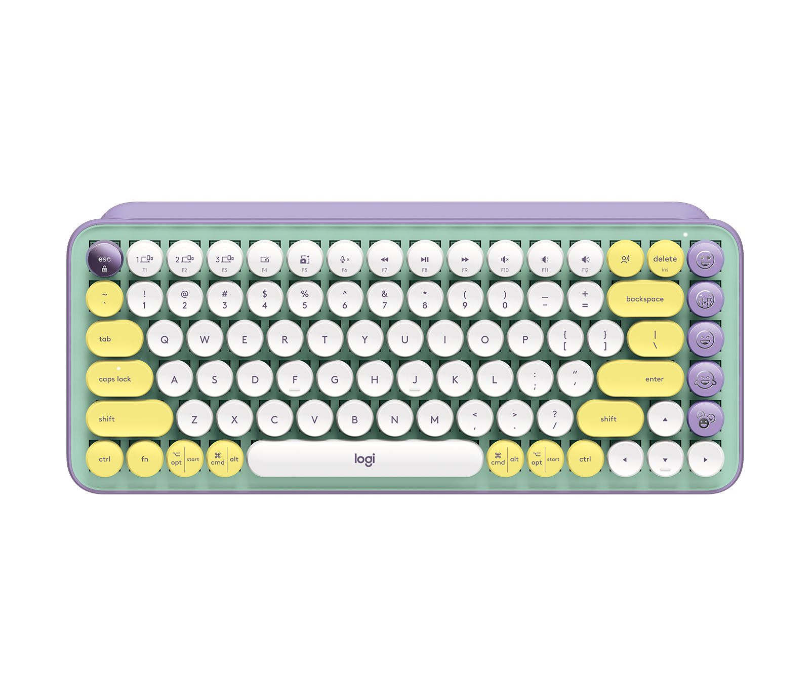 Teclado mecanico pop keys day dream inalambrico con teclas de emoji personalizable multi disp. bt. receptor bolt