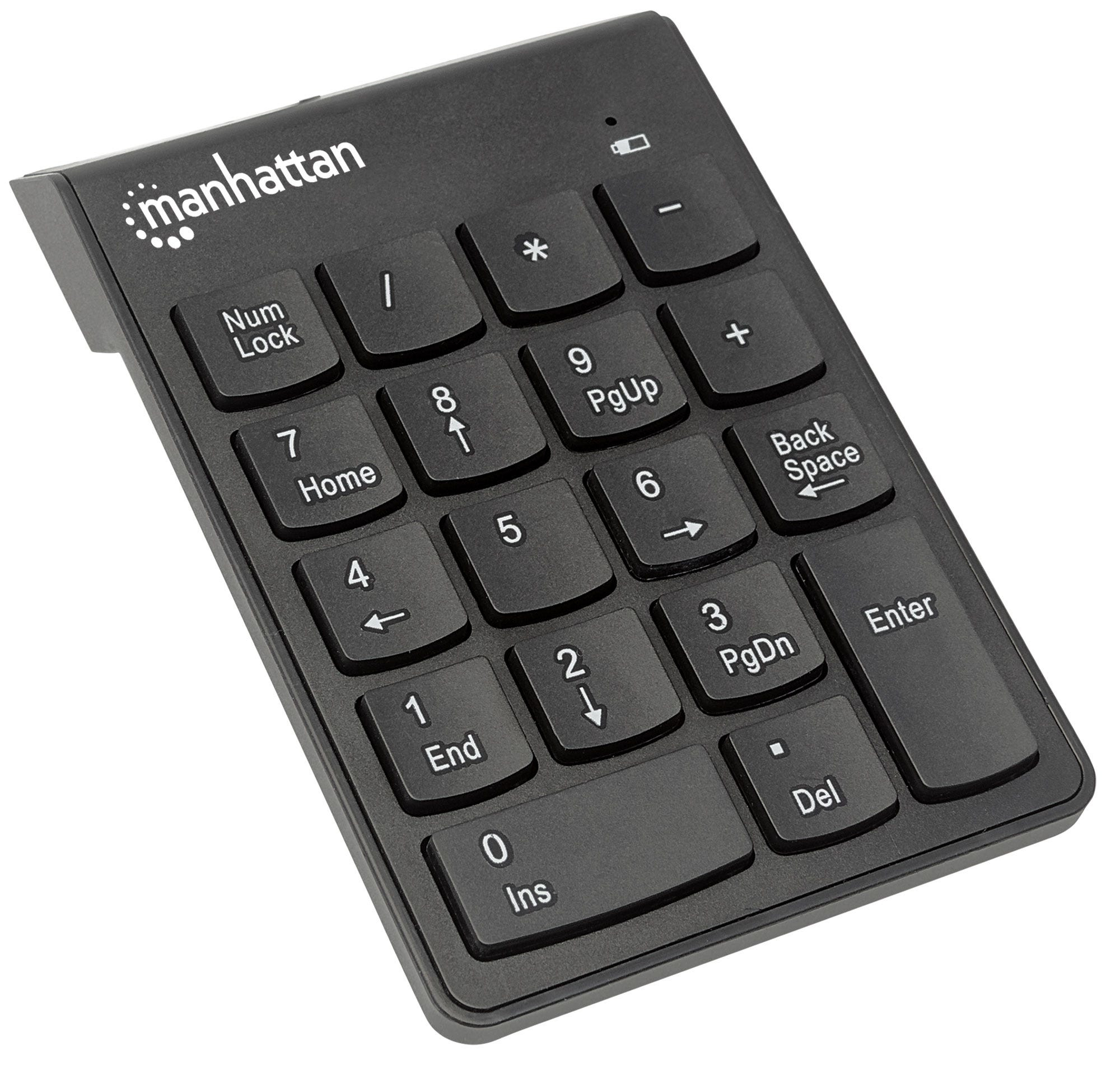 Manhattan Numeric Keypad, Wireless (2.4GHz), USB-A Micro Receiver, 18 Full Size Keys, Black, Membrane Key Switches, Auto Power Management, Range 10m, AAA Batter – image 2