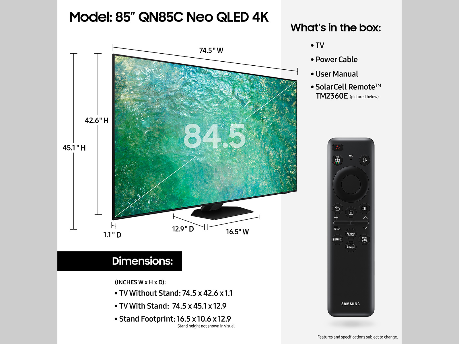 Samsung Series 8 QN85QN85CAF 2.16 m (85") 4K Ultra HD Smart TV Wi-Fi Black, Titanium – image 6