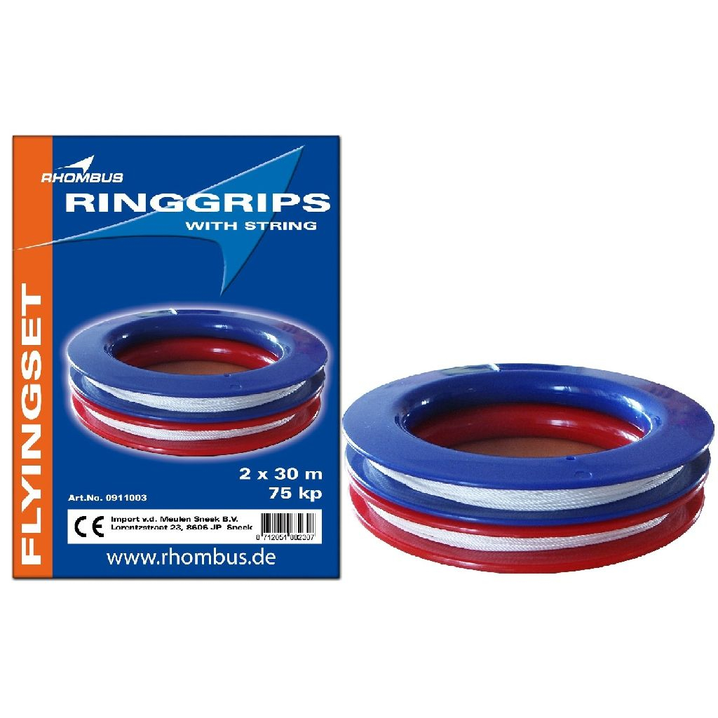 بكرة خيط طائرة ورقية Rhombus 2xringgrip بطول 30 متر باللون الأزرق