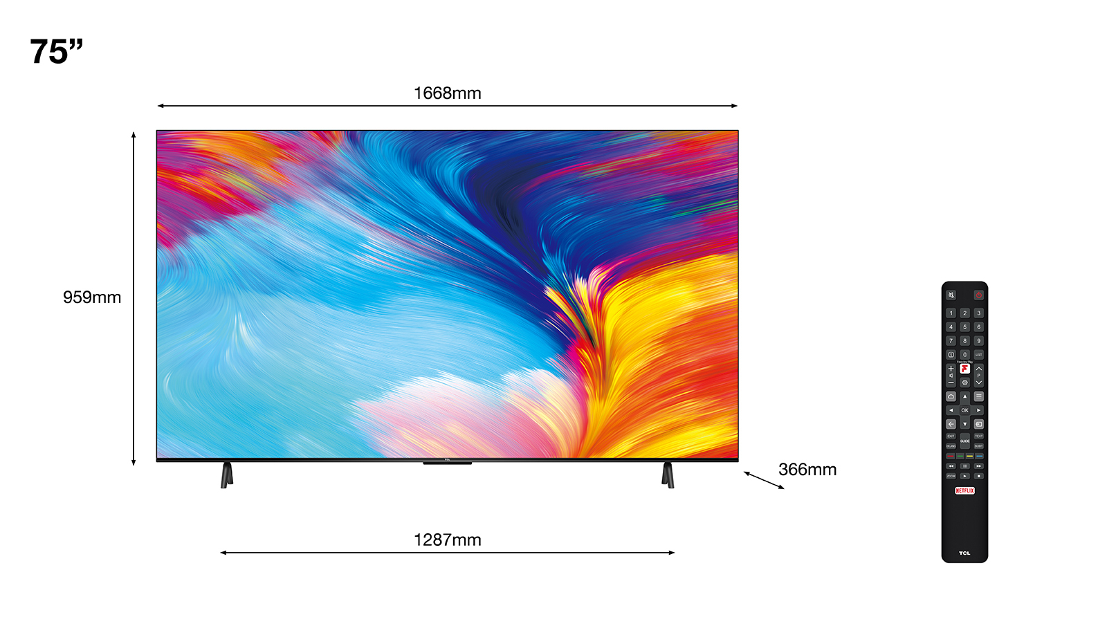TCL 75P638K TV 190.5 cm (75") 4K Ultra HD Smart TV Wi-Fi Aluminium, Anthracite – image 3