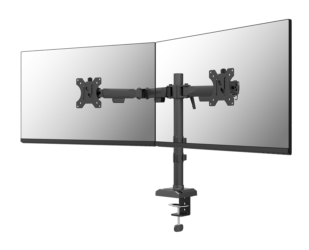 Neomounts supporto da scrivania (NERO DOUBLE FLAT SCREEN DESK - MOUNT PHONE HOLDERQUICK-FIX CL)