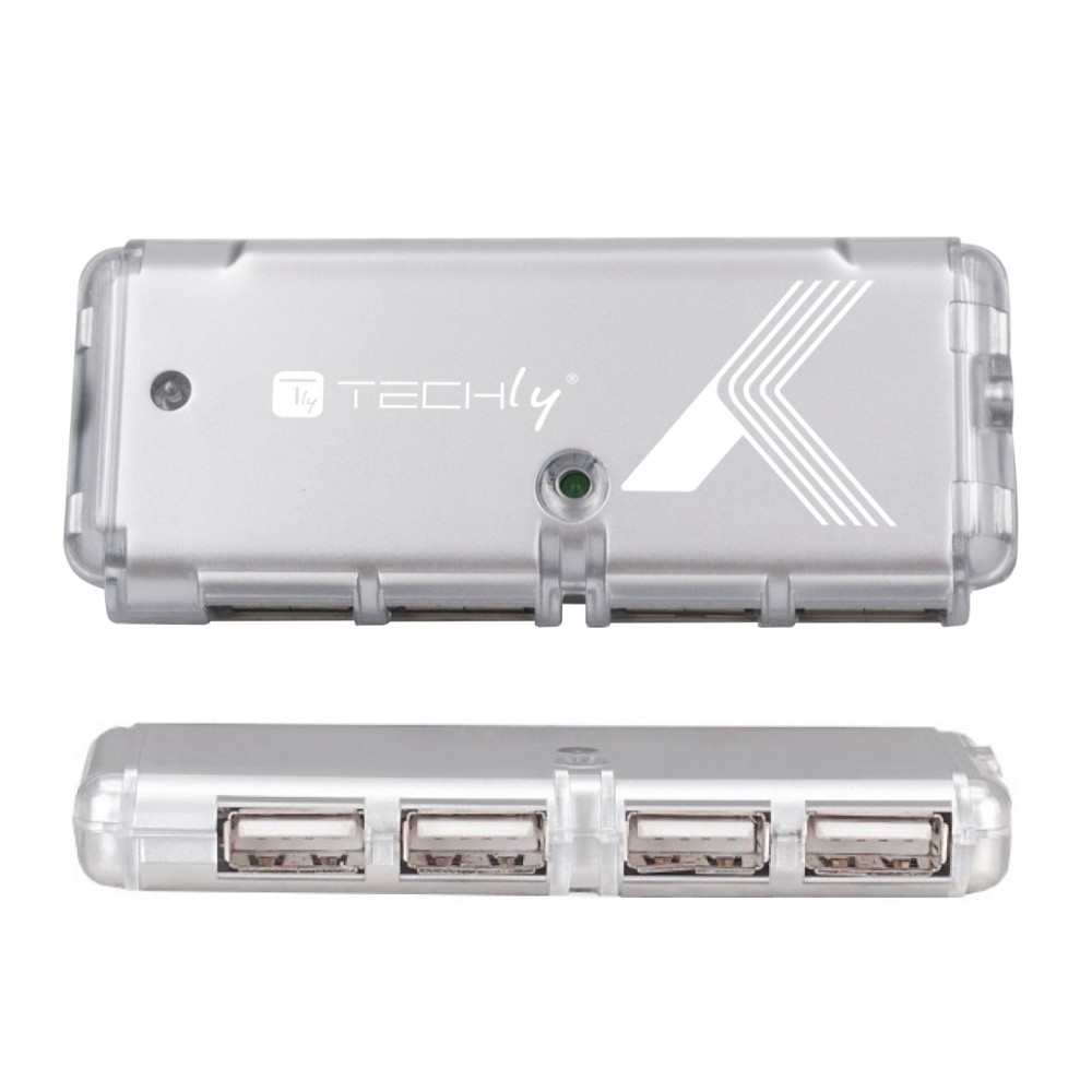 Techly IUSB2-HUB599TY interface hub USB 2.0 480 Mbit/s Grey – image 3