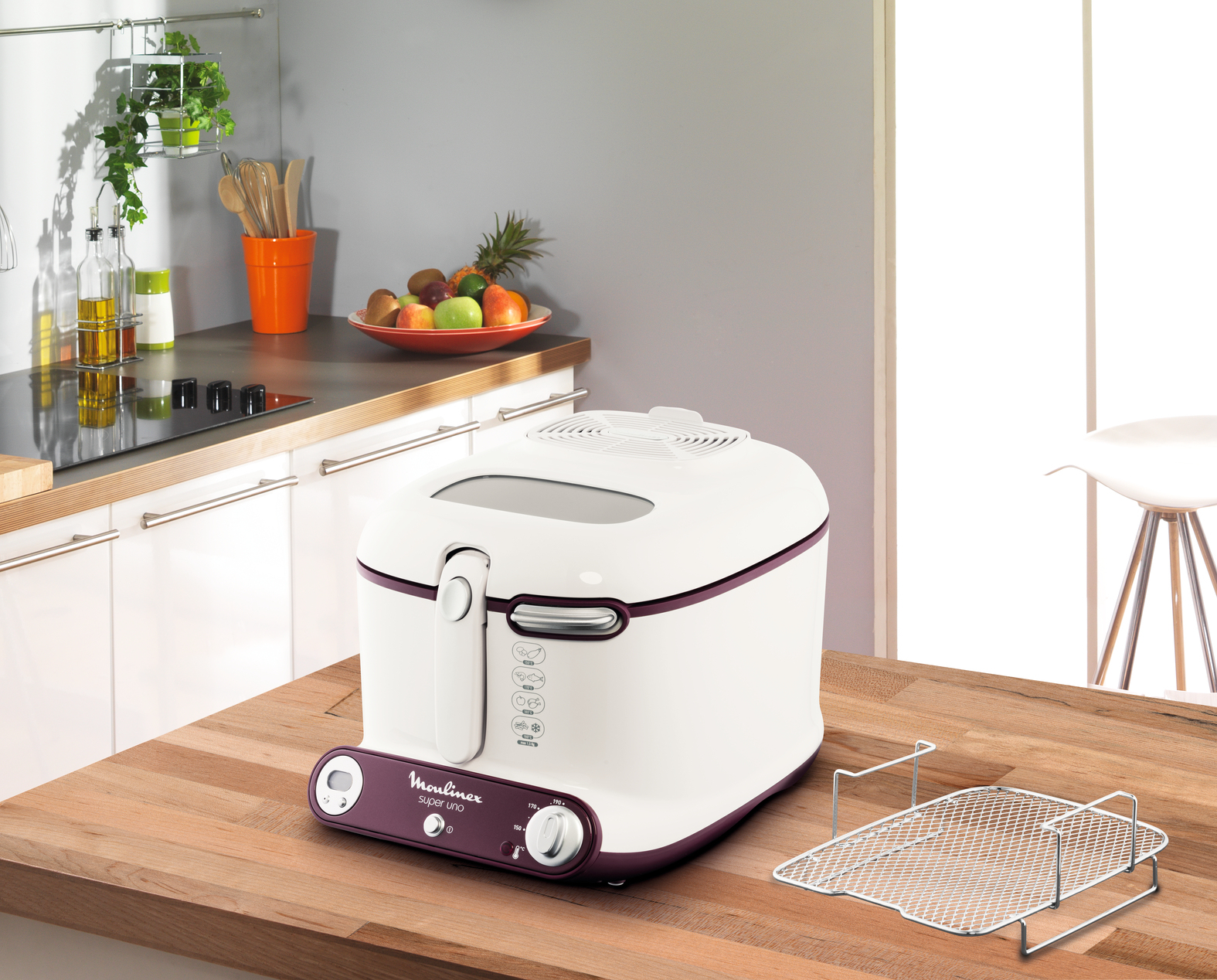 Moulinex AM3031 Single Stand-alone Deep fryer White, Purple – image 8