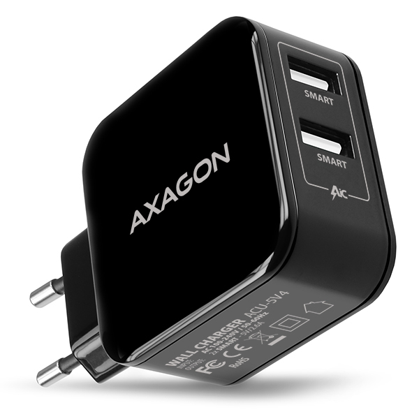 Axagon ACU-5V4 mobile device charger Universal Black AC Fast charging Indoor – image 1