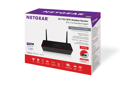 NETGEAR D6000-100PES wireless router Gigabit Ethernet Dual-band (2.4 GHz – image 2