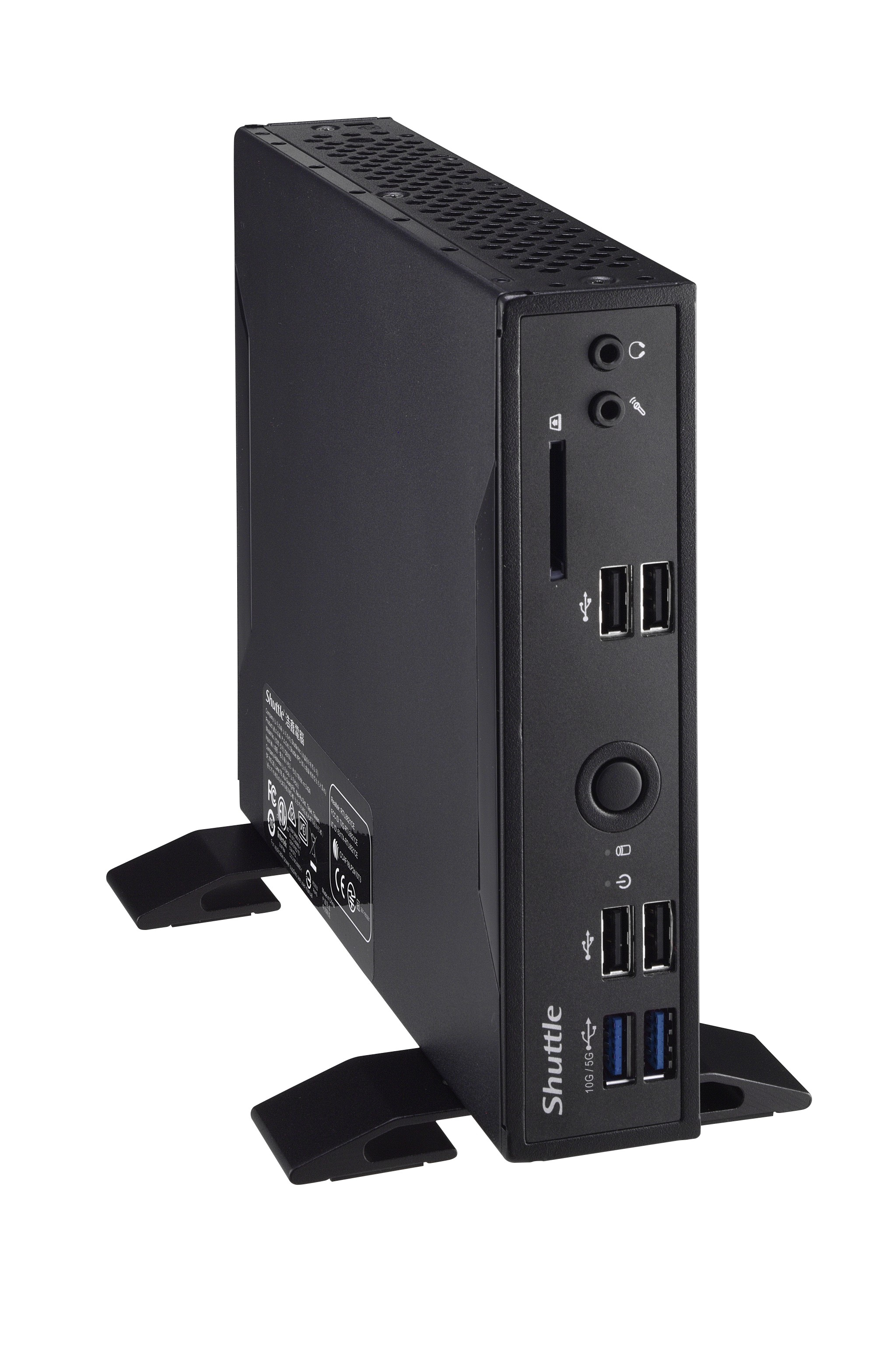 Shuttle XPC slim Barebone DS20UV2, Celeron 5205U, 1xHDMI, 1xDP, 1xVGA, 2xLAN (1xGbit, 1×2.5Gbit), 1xCOM, 8xUSB, fanless, 24/7 permanent operation image 3