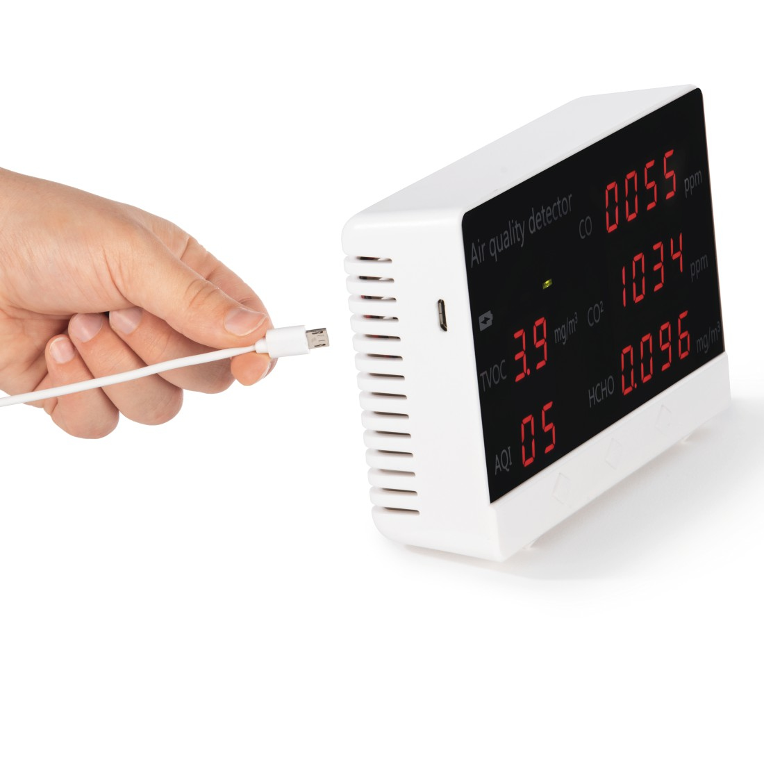 صورة جهاز مراقبة Hama 00186425 CO2/CO، أبيض، شاشة LED