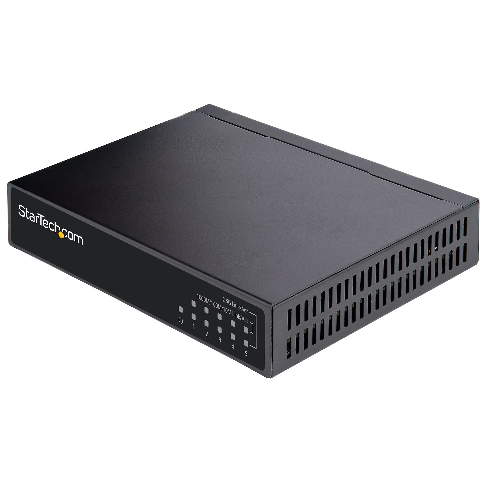 StarTech.com Unmanaged 2.5G Switch, 5 Port Gigabit Switch, 2.5GBASE-T Unmanaged Ethernet Switch, Ethernet Splitter, Din Rail or Wall Mount, Multi-Gigabit, All-Metal, Auto-MDIX, 9K Jumbo - 2.5 Gb Network Switch - Switch - unmanaged - 5 x 10/100/1000/2.5G - wall-mountable, desktop - DC power