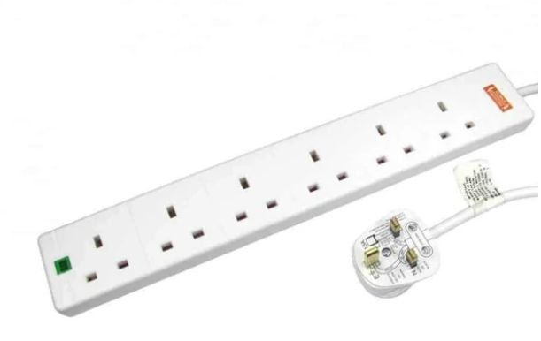 2M 6WAY MAINS EXT BLCK SUR PROT-ROHS