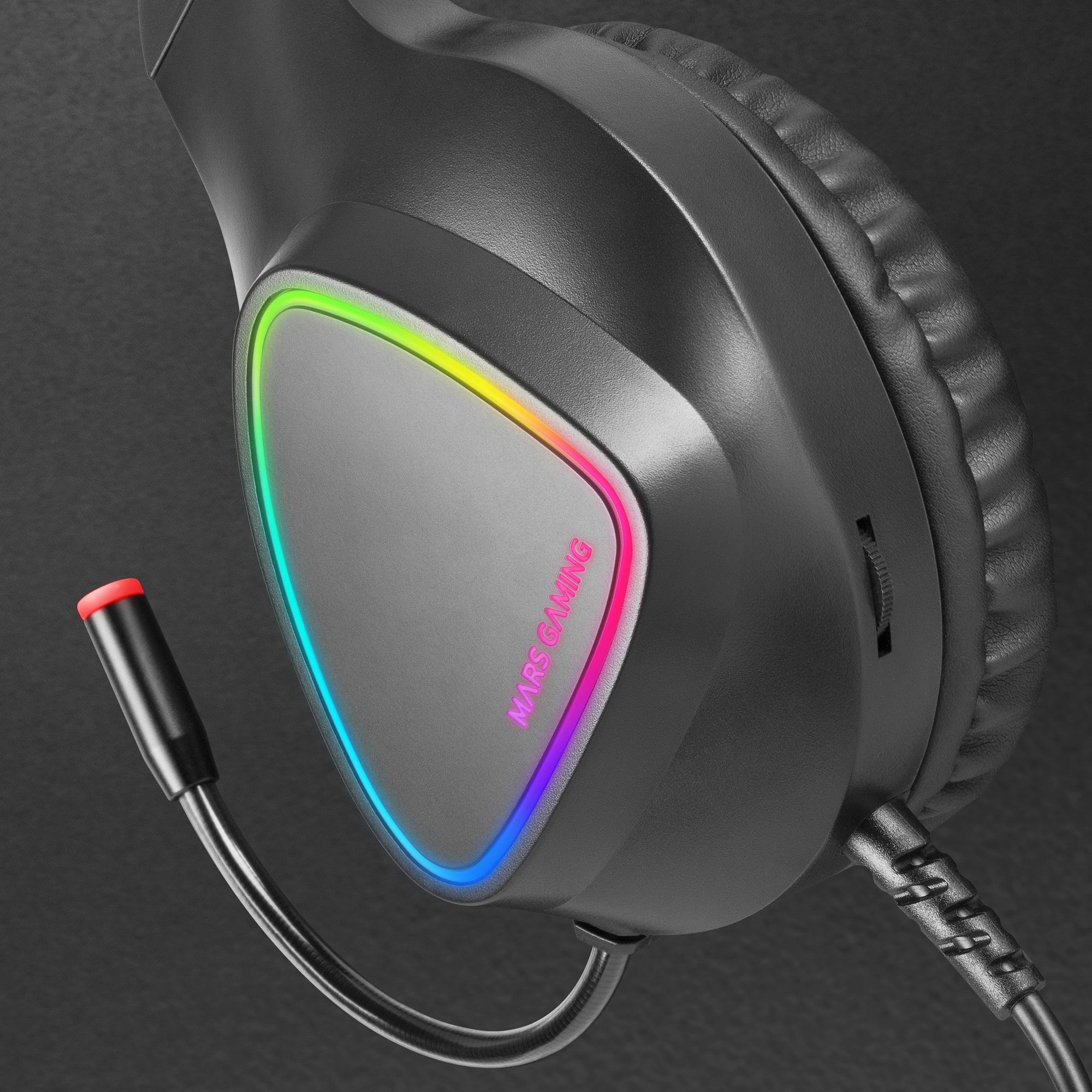 Mars Gaming MH222 Black, RGB Over Ear Gaming Headphones with Microphone, HiFi Sound, Sound Cancellation, Ultra-Lightweight, PS4 PS5 Xbox Switch Tablet Windows M – image 5