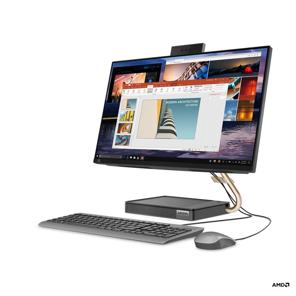 Lenovo IdeaCentre AIO 5 24ALC6 AMD Ryzen™ 7 5700U 60.5 cm (23.8″) 1920 x 1080 pixels All-in-One workstation 16 GB DDR4-SDRAM 512 GB SSD Windows 11 Home Wi-Fi 6 (802.11ax) Grey image 6