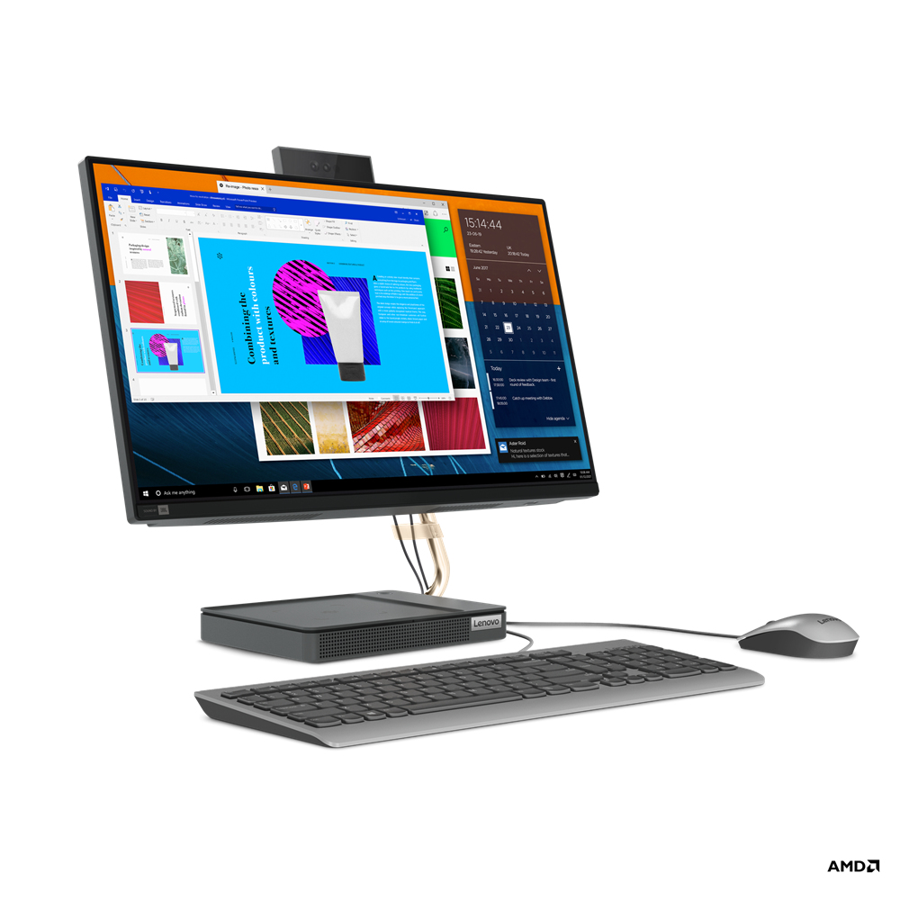 Lenovo IdeaCentre AIO 5 24ALC6 AMD Ryzen™ 7 5700U 60.5 cm (23.8″) 1920 x 1080 pixels All-in-One workstation 16 GB DDR4-SDRAM 512 GB SSD Windows 11 Home Wi-Fi 6 (802.11ax) Grey image 5