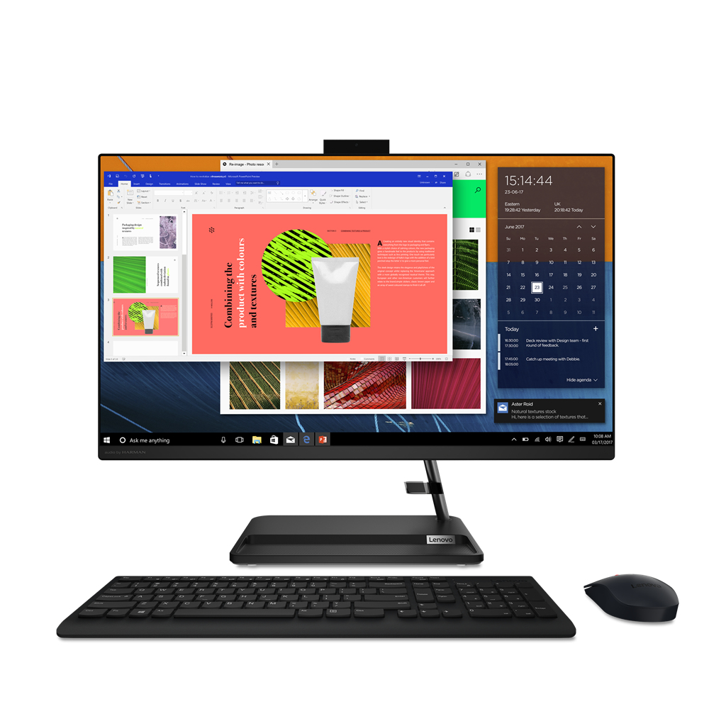Lenovo IdeaCentre AIO 3 27ALC6 AMD Ryzen™ 5 5500U 68.6 cm (27″) 1920 x 1080 pixels All-in-One workstation 8 GB DDR4-SDRAM 512 GB SSD Windows 11 Home Wi-Fi 6 (802.11ax) Black image 1