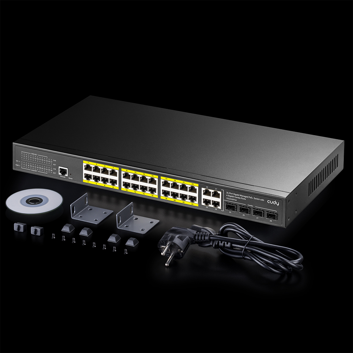 Cudy GS2028PS4 Managed L2 Gigabit Ethernet (10/100/1000) Power over Ethernet (PoE) 1U Black – image 4