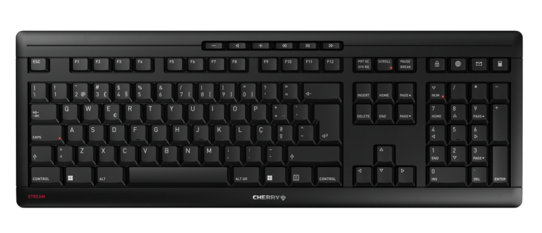 CHERRY STREAM WIRELESS keyboard Universal RF Wireless QWERTY Portuguese Black