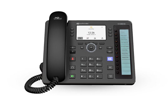 AudioCodes Teams C436HD TAA IP-Phone PoE GbE black with integrated Dual Band Wi-Fi