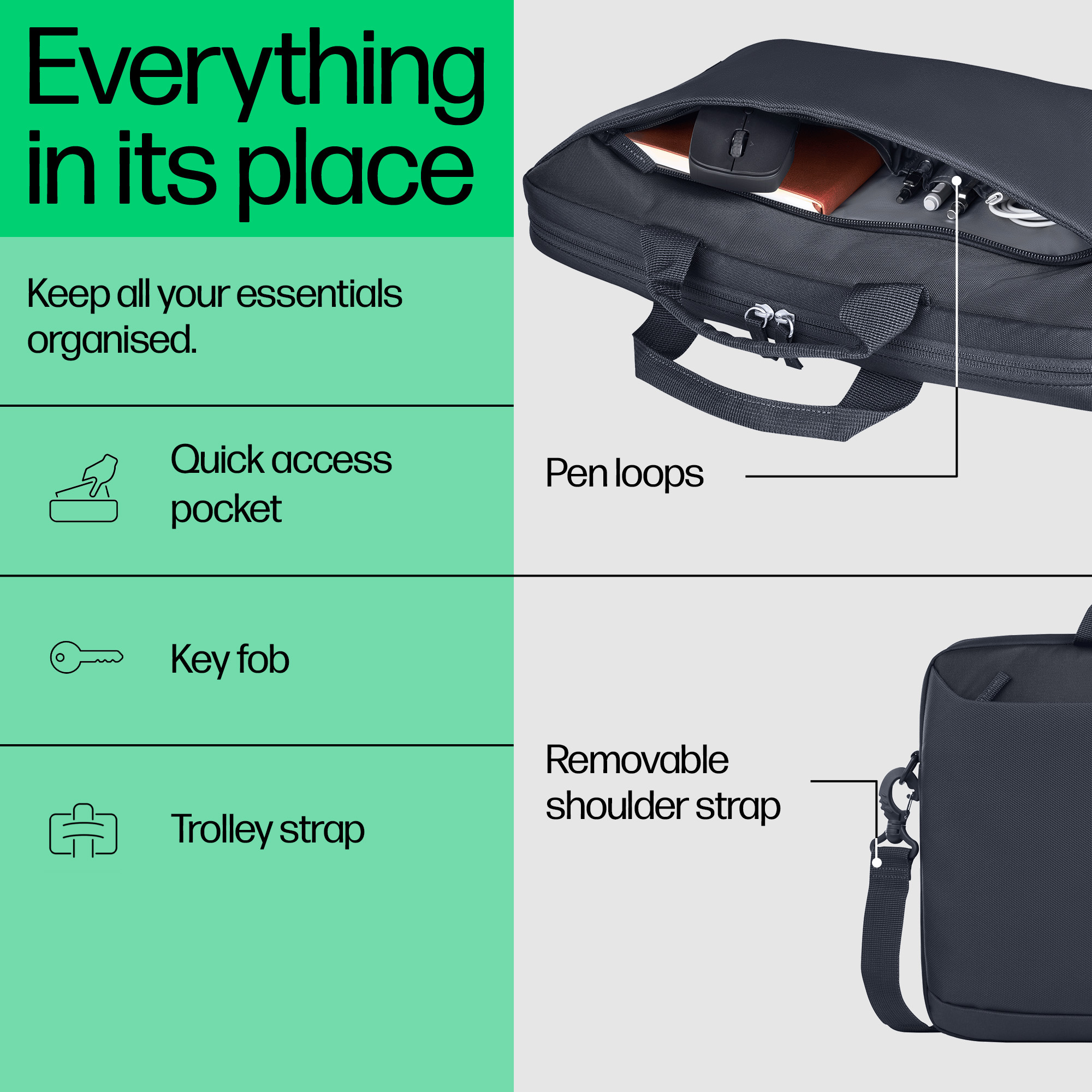 HP Everyday 14 Odyssey Gray Laptop Briefcase – image 8