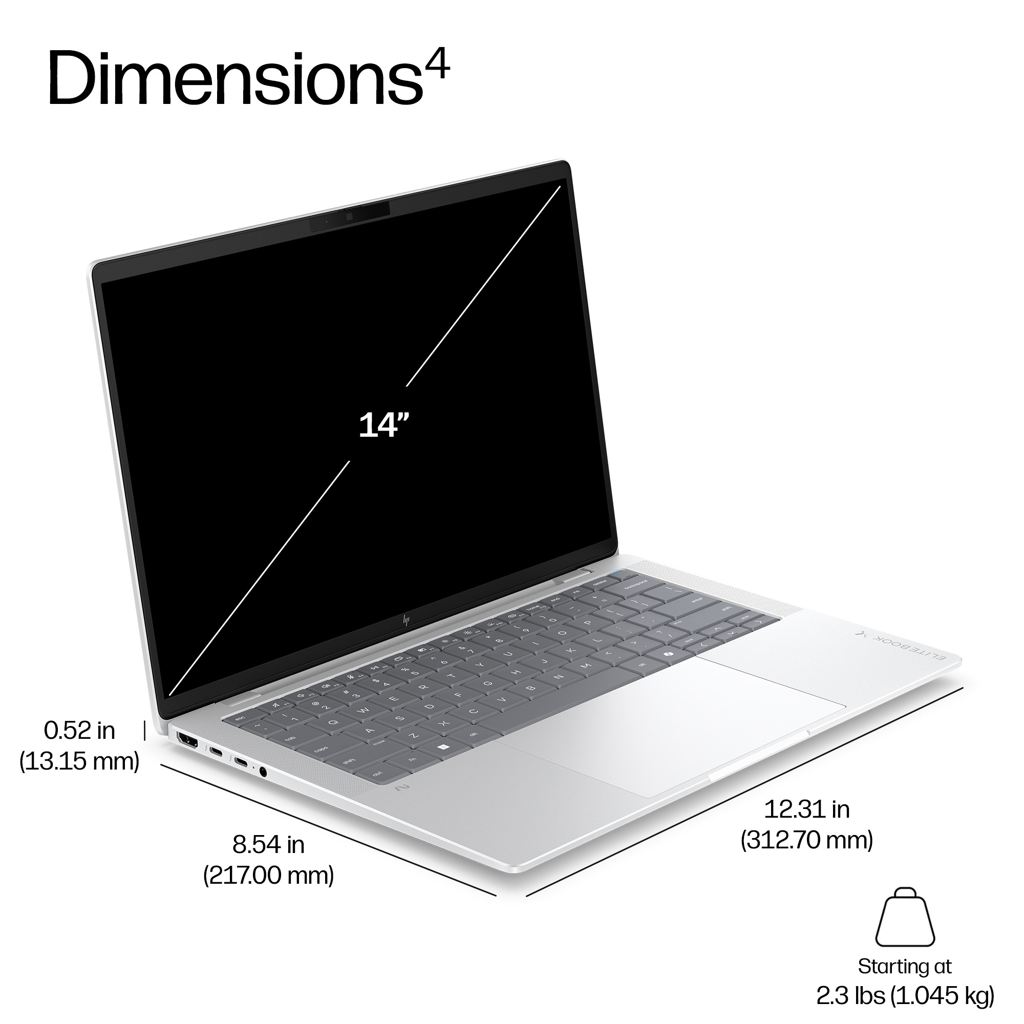 HP EliteBook X G2q 14 inch Notebook Next Gen AI PC Wolf Pro Security Edition Copilot+ PC Laptop 35.6 cm (14″) 3K 24 GB LPDDR5x-SDRAM 512 GB SSD Wi-Fi 7 (802.11be) Windows 11 Pro Blue image 4