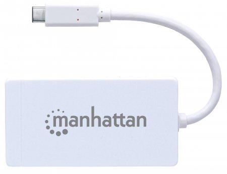 Manhattan USB-C Dock/Hub, Ports (x4): Ethernet and USB-A (3), 10/100/1000 Mbps network, 5 Gbps (USB 3.2 Gen1 aka USB 3.0), External Power Supply Not Needed, Cab – image 3