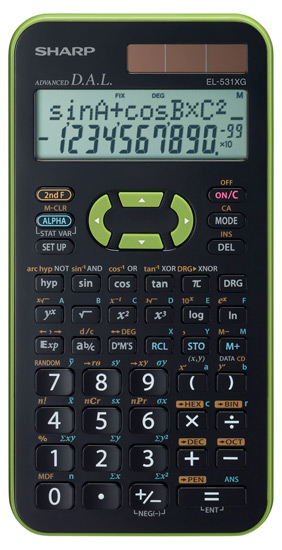 Sharp EL-531XGGR calculator Pocket Scientific Black, Green