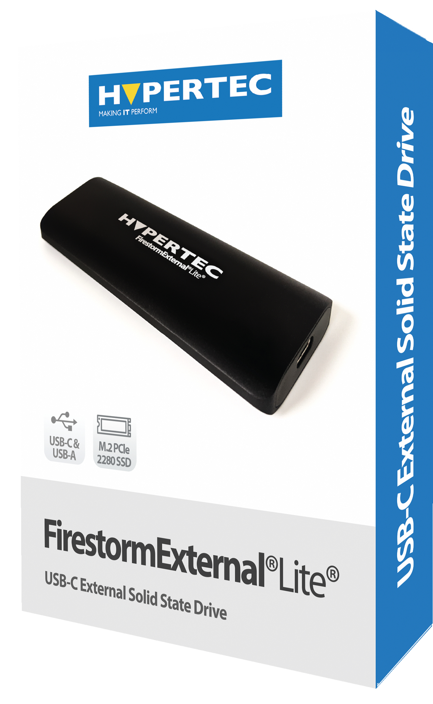 Hypertec FirestormExternal Lite 2TB SSD – Slimline Aluminium USB3.1 PCIe Gen2 SSD with 950MB/s read / 950MB/s write image 2