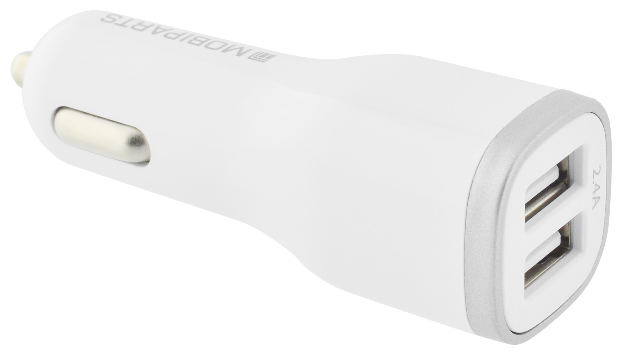 Mobiparts Car Charger Dual USB 2.4A + Micro USB Cable White – image 2