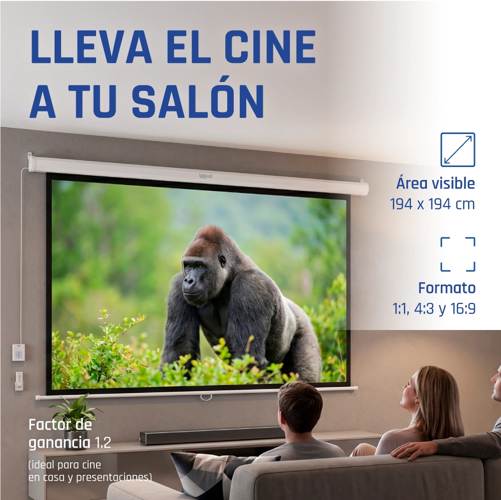 iggual PSIES200 projection screen 2.82 m (111") 1:1 – image 2