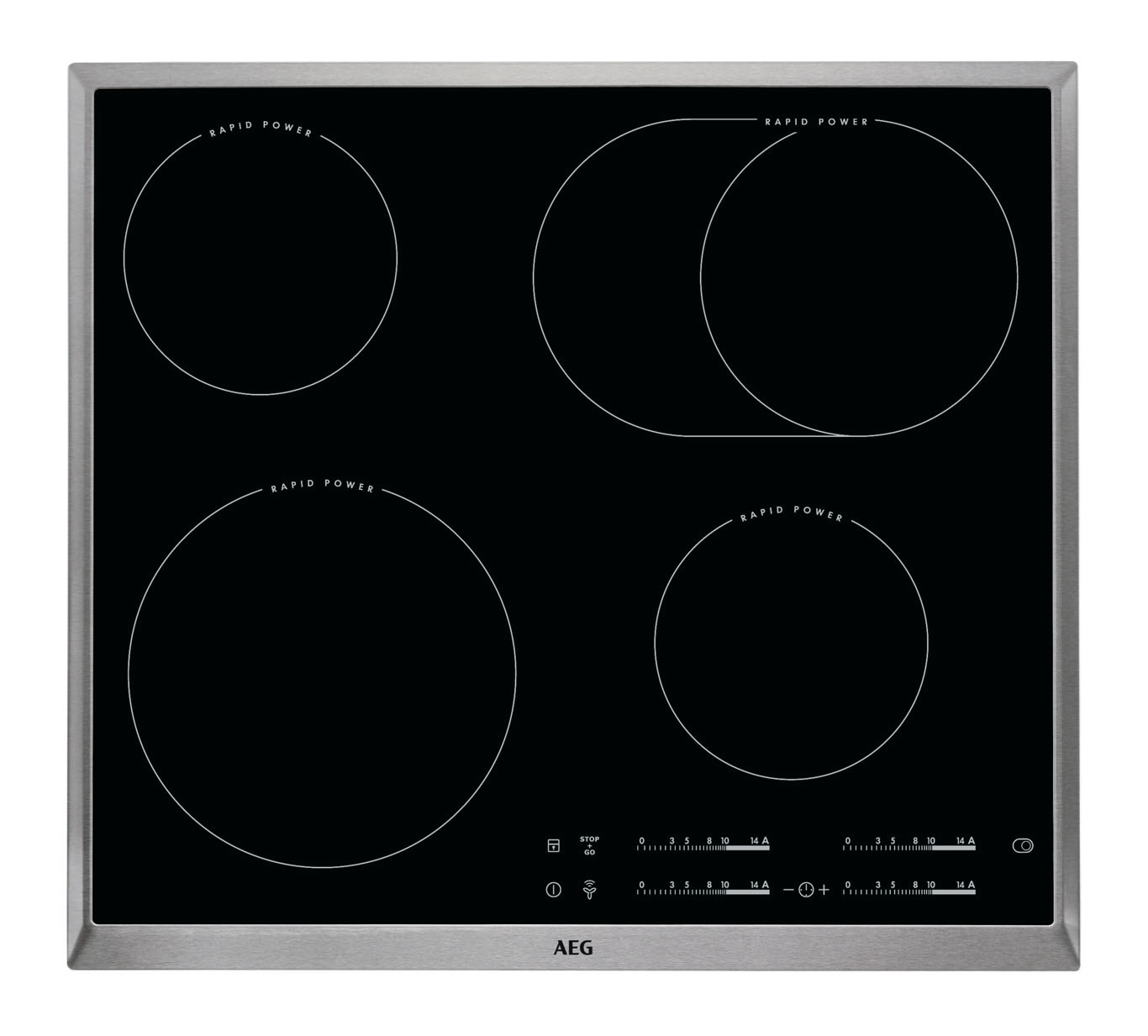 AEG HK654850XB Black, Stainless steel Built-in Ceramic hob 4 zone(s) – image 1