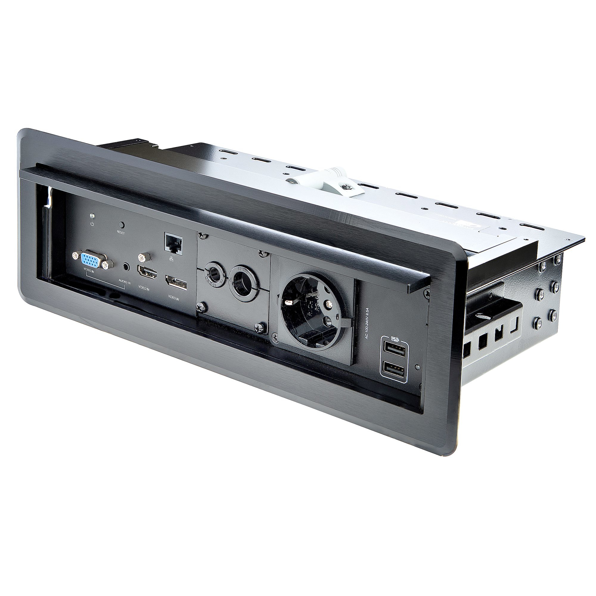 StarTech.com Boîtier de connexion escamotable pour table de réunion - Audio, vidéo, alimentation et gestion des câbles
