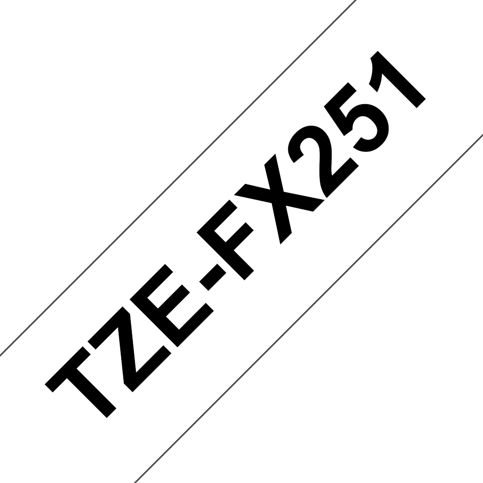 Brother TZE-FX251 etikettien kirjoitusnauha Musta valkoisella