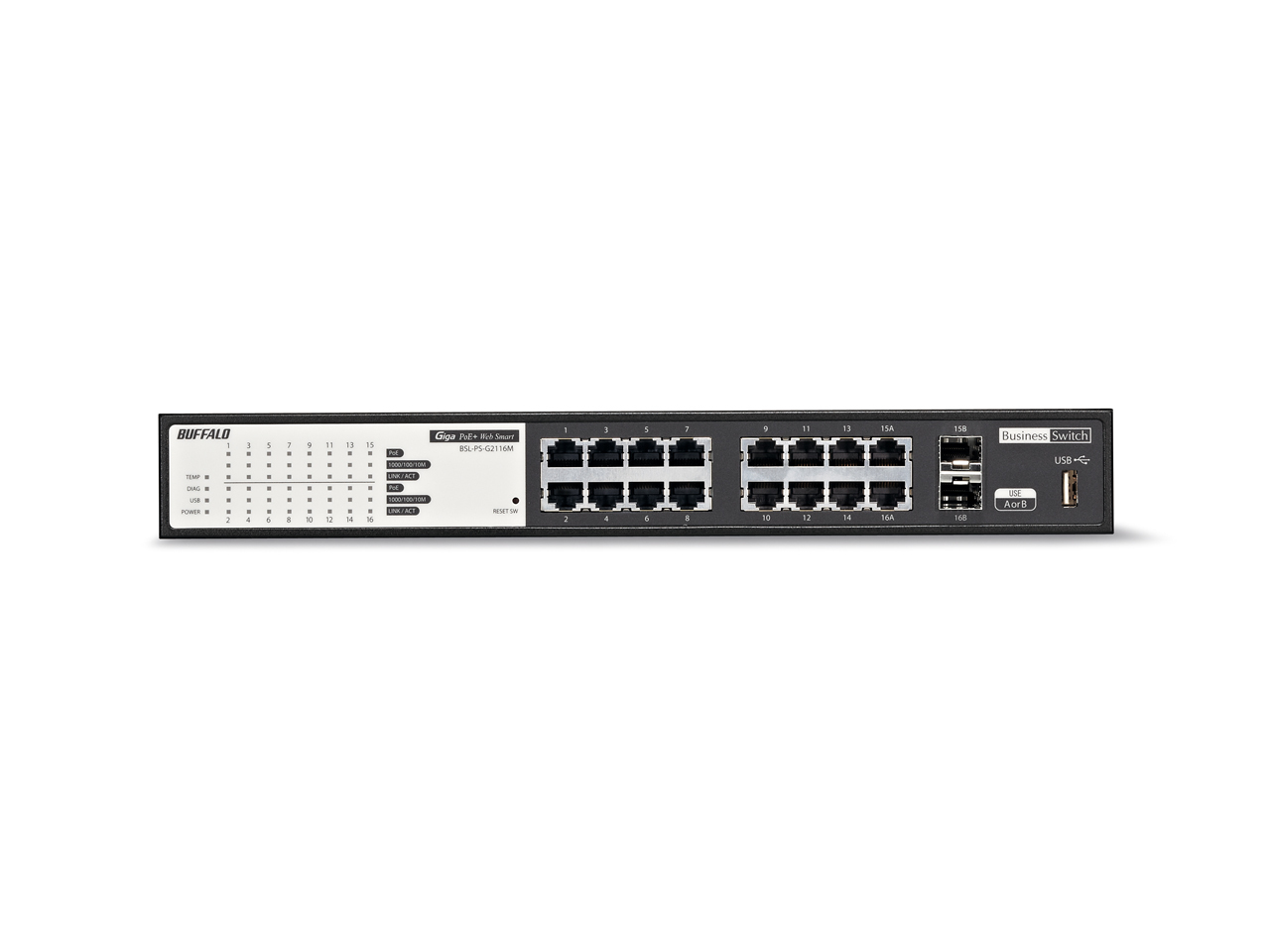 Buffalo BSL-PS-G2116M network switch Managed L2 Gigabit Ethernet (10/100/1000) Power over Ethernet (PoE) Black – image 3