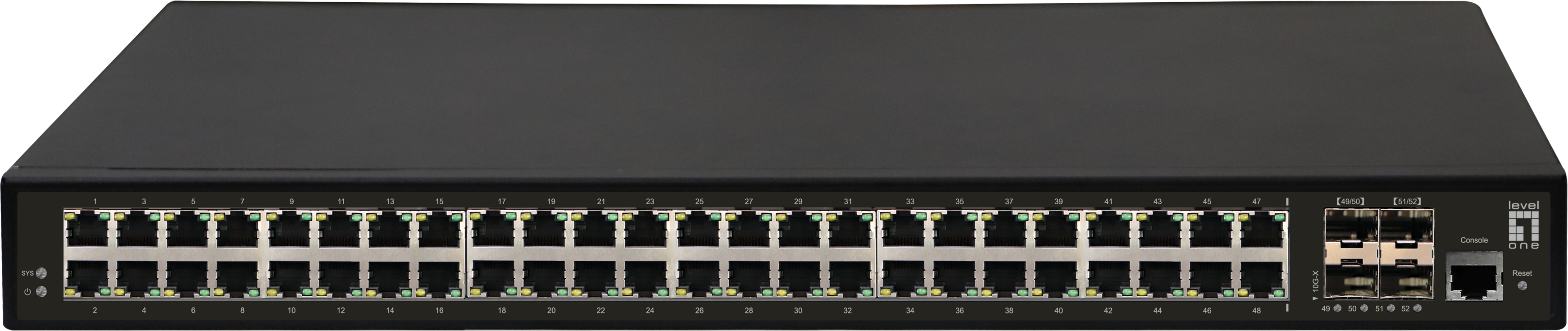 LevelOne GTL-5291 network switch Managed L3 Gigabit Ethernet (10/100/1000) 1U Black