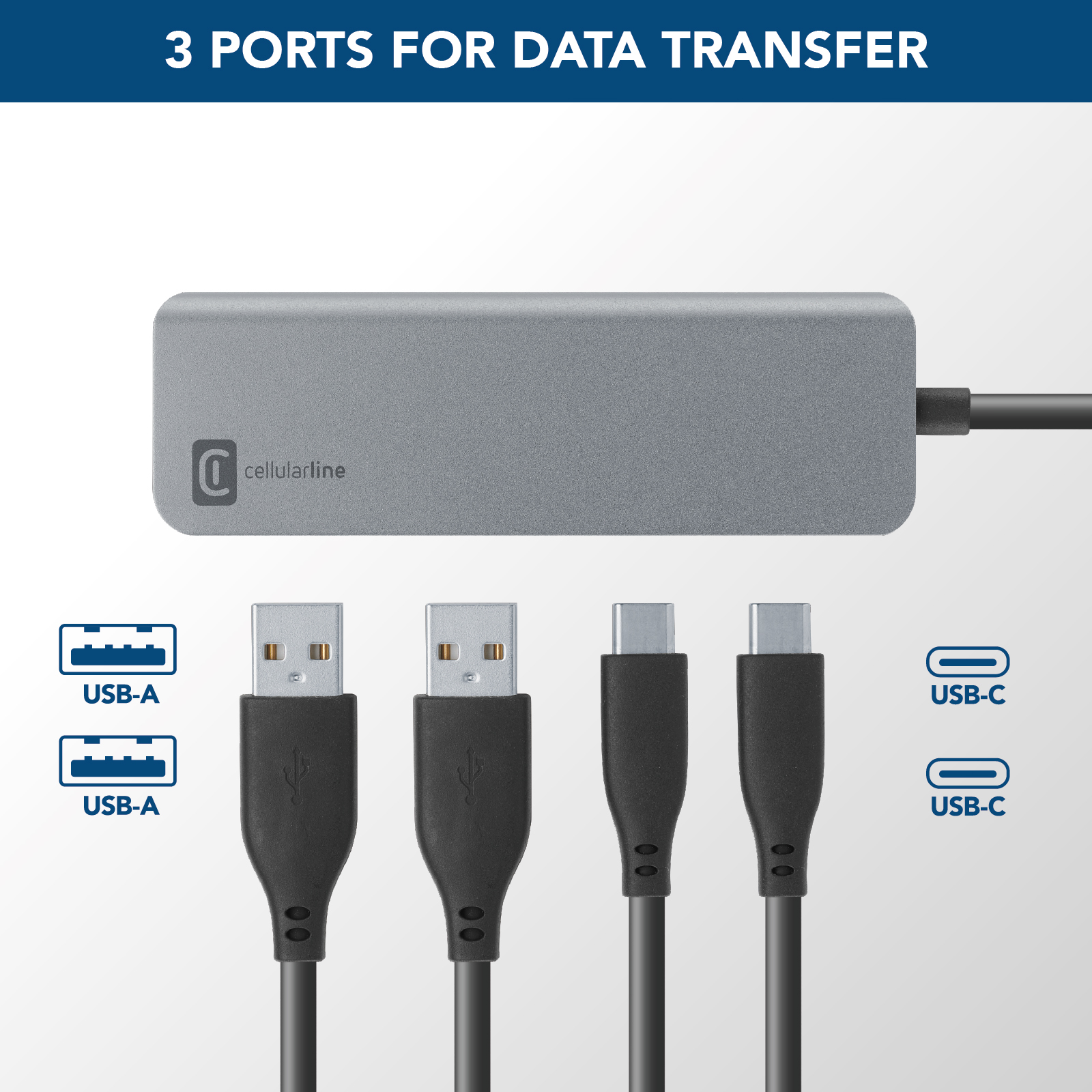 Cellularline Hub Starter 4-port hub for charging and data transfer – image 9