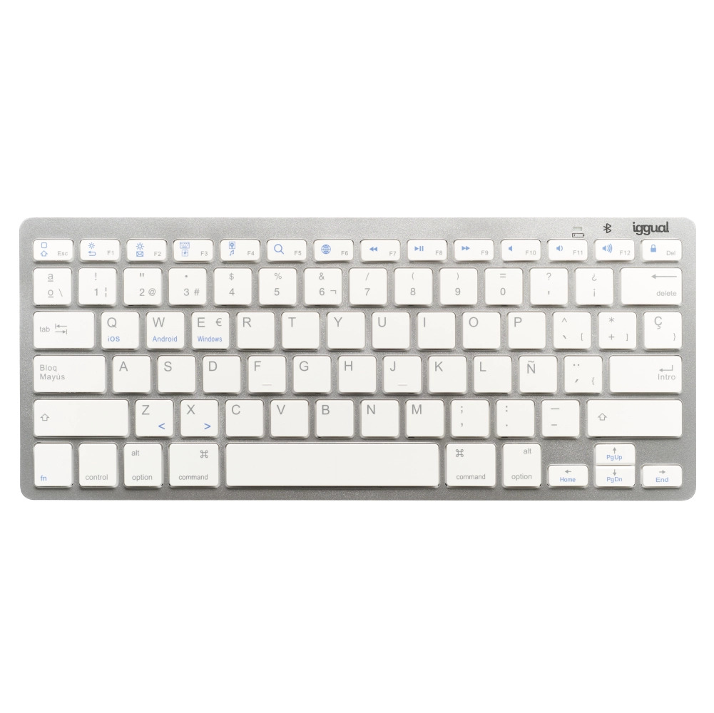 iggual TKL-BK keyboard Universal Bluetooth QWERTY Spanish Silver