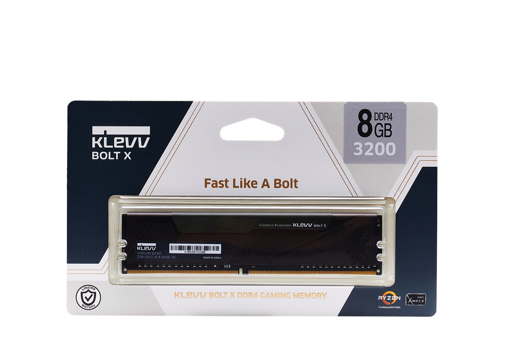 Klevv 8GB 3200MHz CL16 DDR4 GAMING RAM MODULE 16-18-18-38 1.35V BOLT X image 2