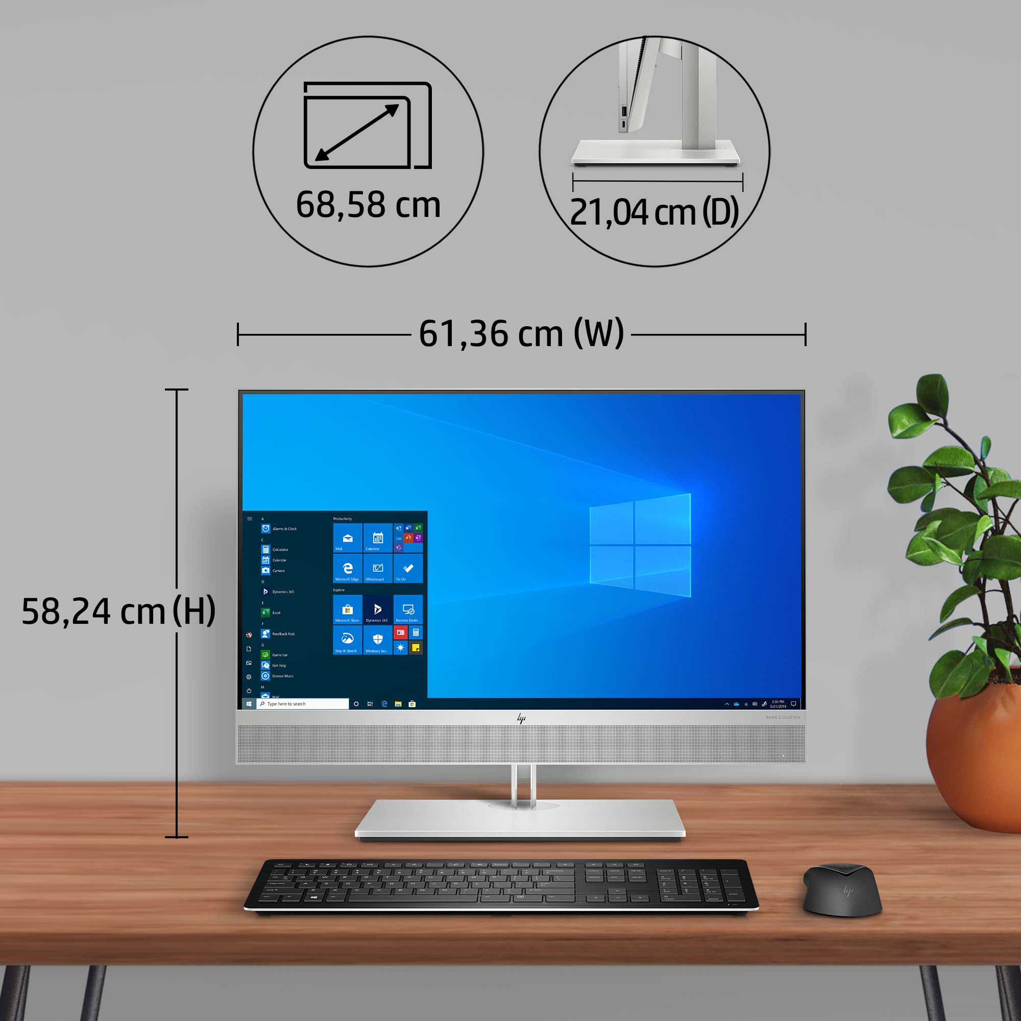 HP EliteOne 800 G6 Intel® Core™ i7 i7-10700 68.6 cm (27″) 2560 x 1440 pixels Touchscreen All-in-One PC 16 GB DDR4-SDRAM 512 GB SSD NVIDIA GeForce GTX 2070 Windows 10 Pro Wi-Fi 6 (802.11ax) Silver image 14