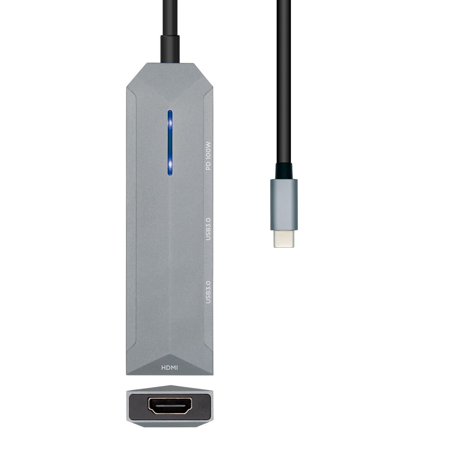 AISENS ASUC-4P002-GR laptop dock/port replicator Wired USB 3.2 Gen 1 (3.1 Gen 1) Type-C Grey – image 2