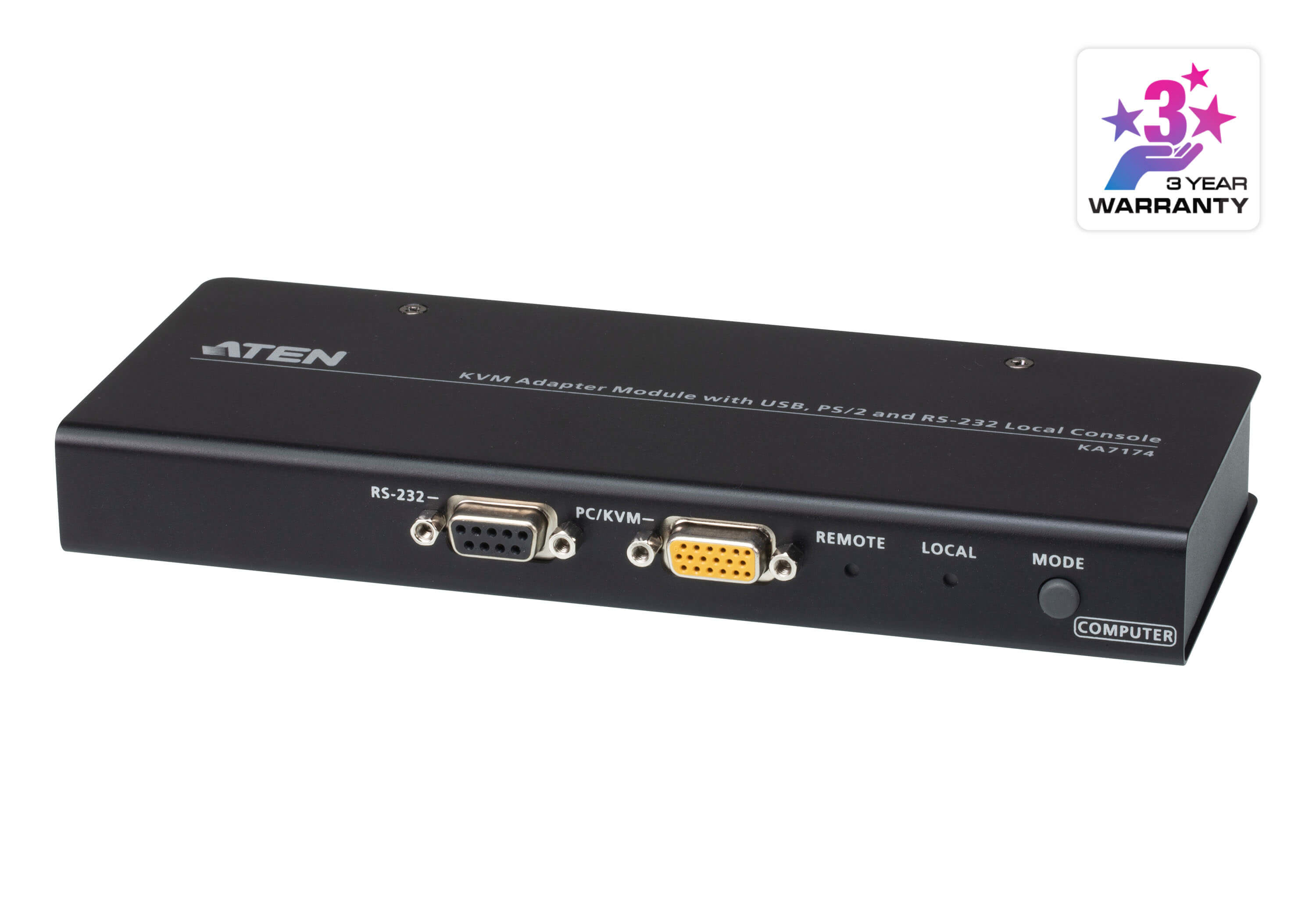 ATEN KVM-adaptermodul med USB-, PS/2- och RS-232-lokal konsol
