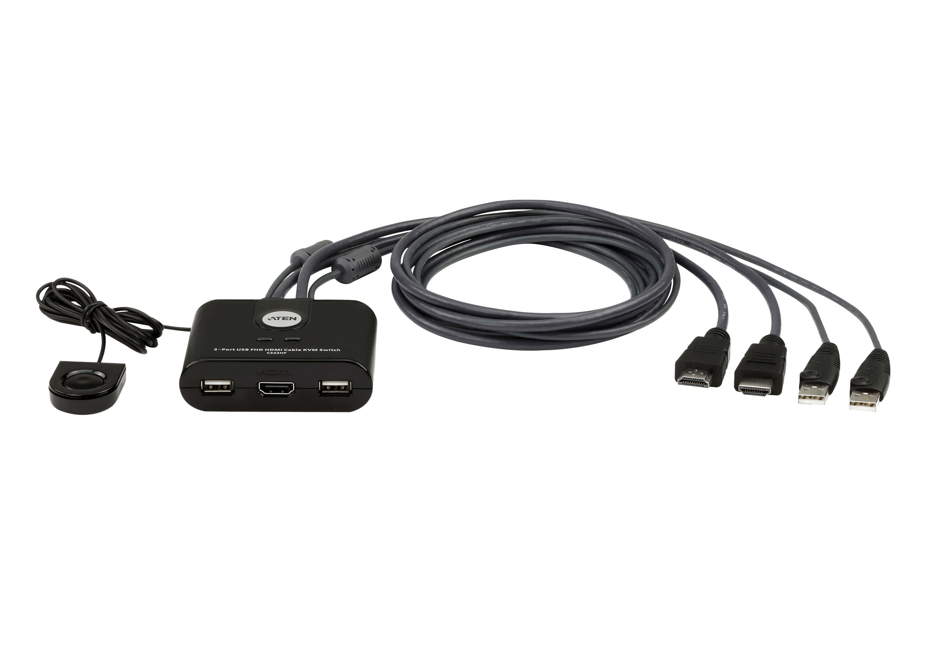 ATEN 2-ports USB FHD HDMI-kabel KVM-switch