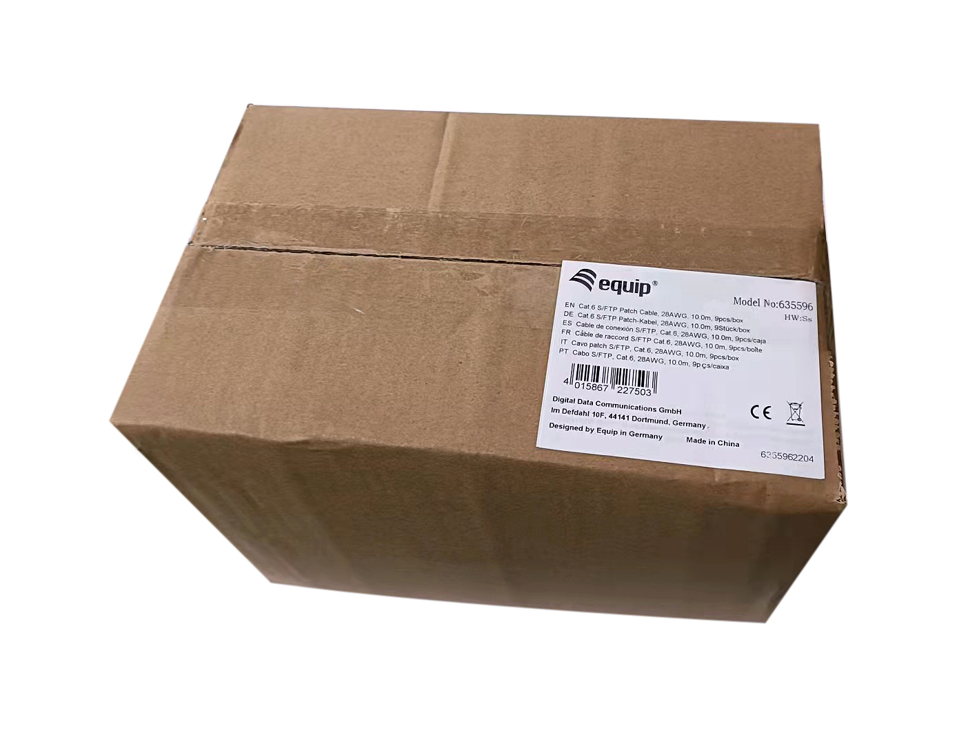 Cat6 S/FTP Patchkabel, 10m, Schwarz, 9Stück/box