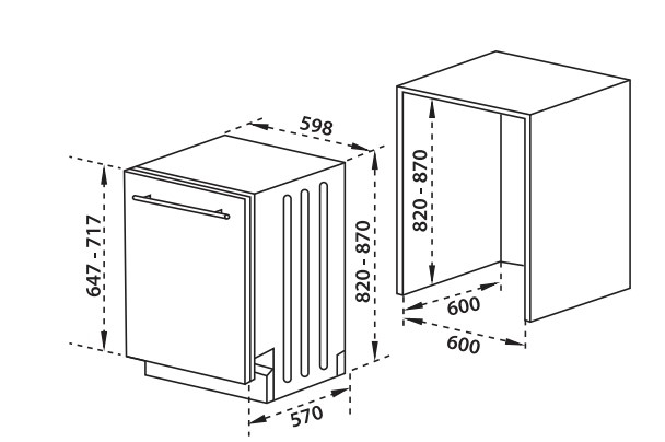 De’Longhi L6P52SN dishwasher Fully built-in 12 place settings – image 2