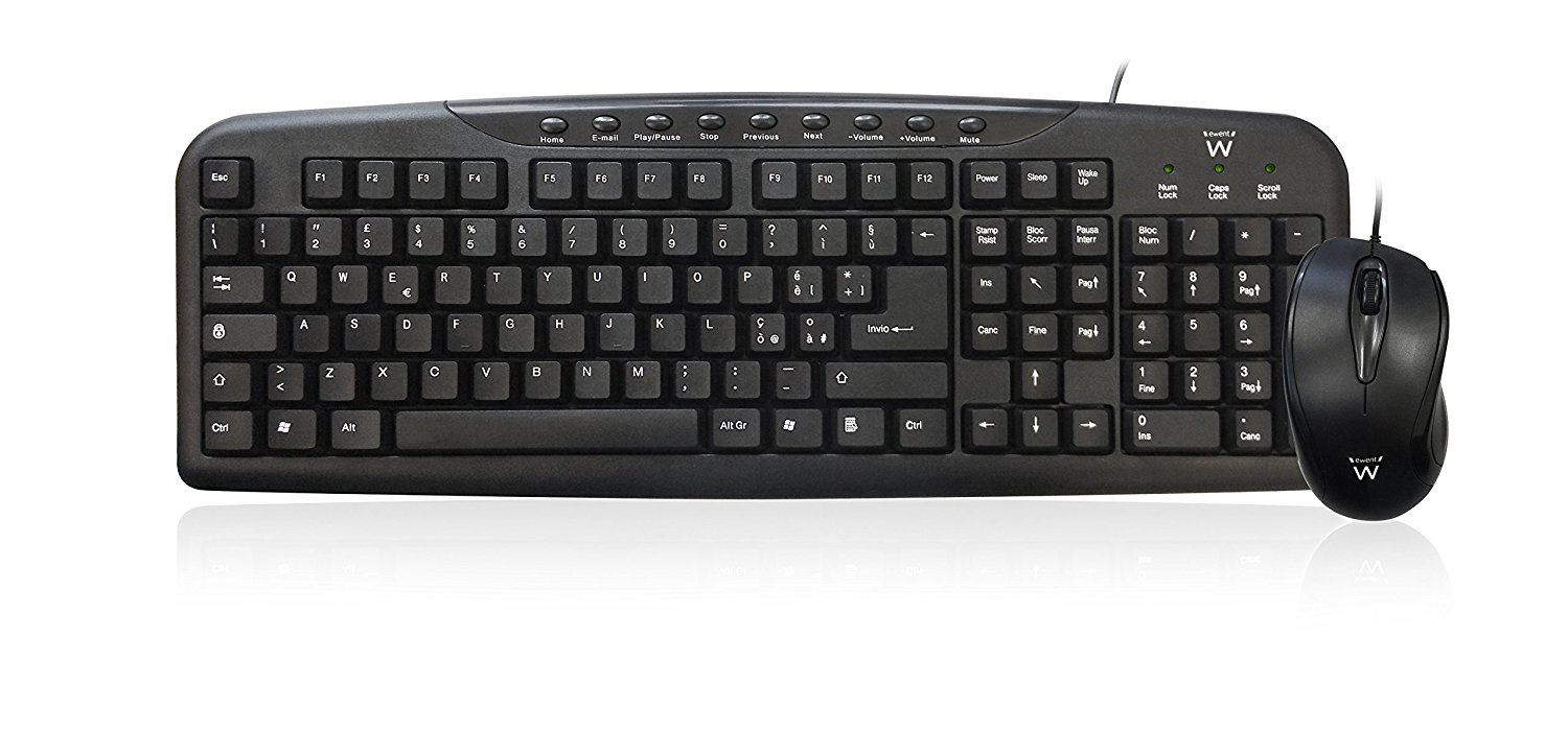 Ewent EW3123 keyboard Mouse included Universal USB QWERTY Italian Black